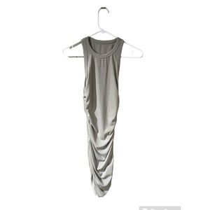 Grey Ribbed Dress w/ruched sides, size xsmall